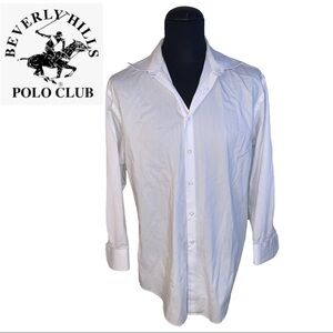Beverly Hills Polo Club White Classic Fit Polo Style Size 16.5